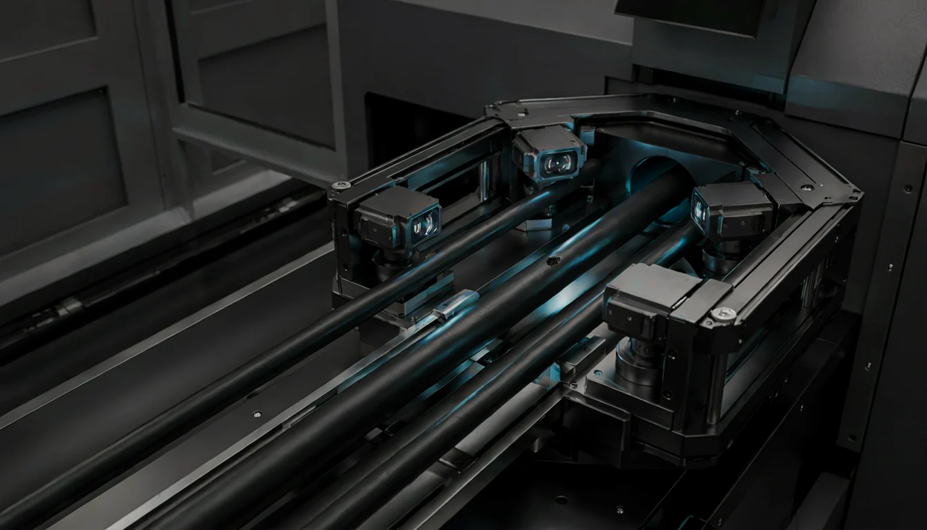 Industrial realistic concept of an inline cable vision inspection platform